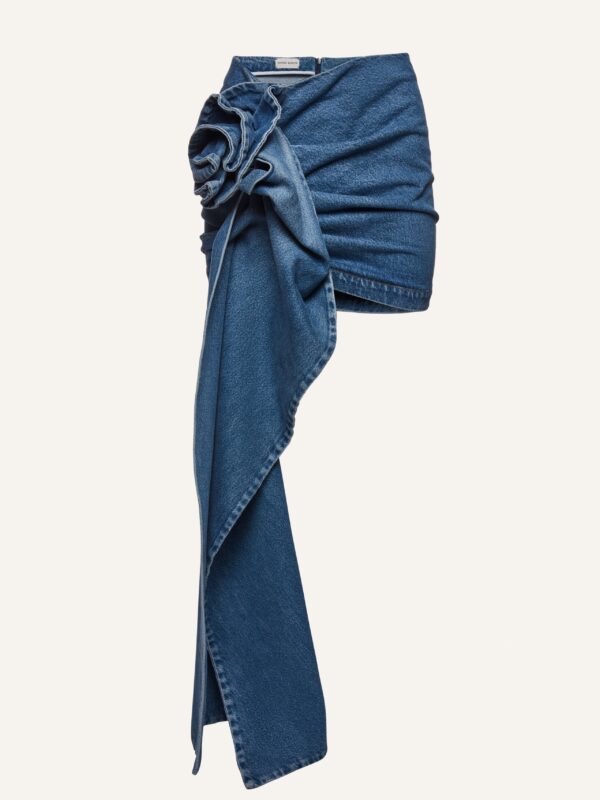 ROSE SASH DENIM MINI SKIRT