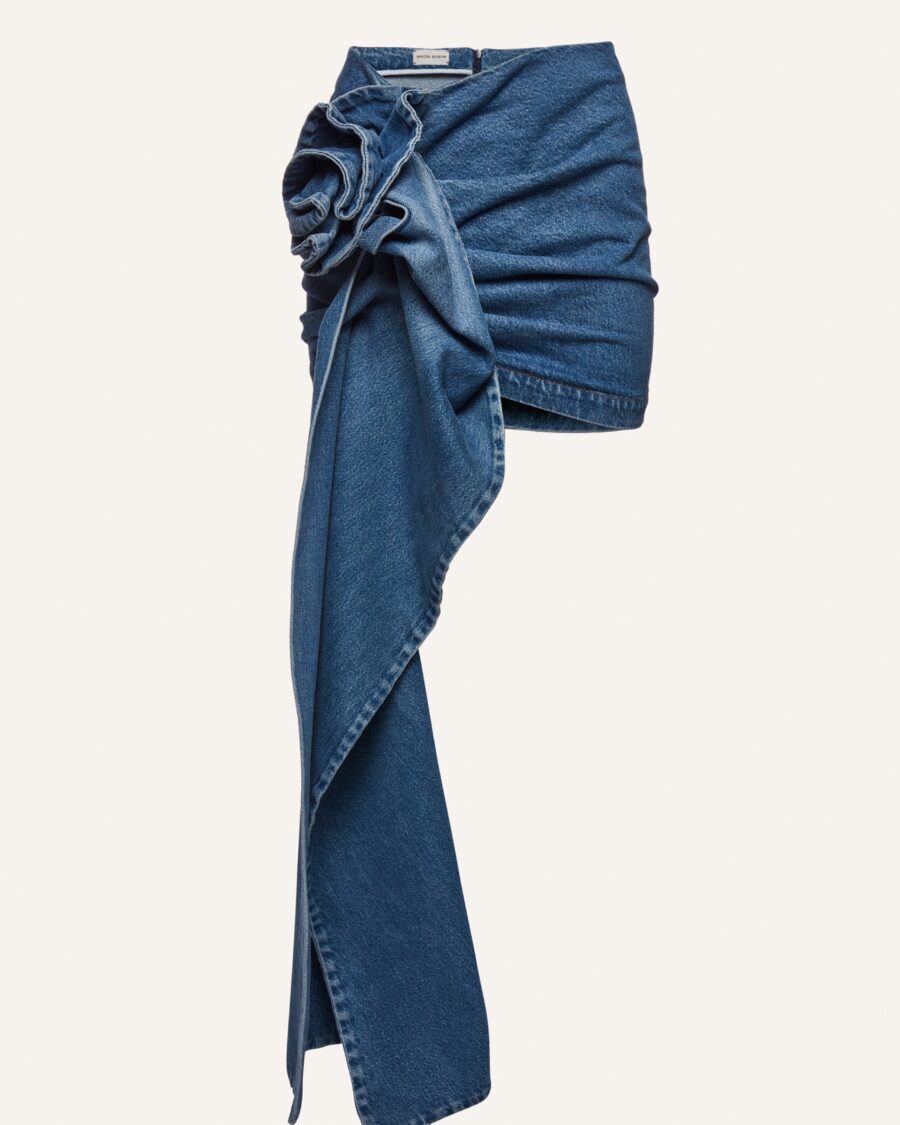 ROSE SASH DENIM MINI SKIRT