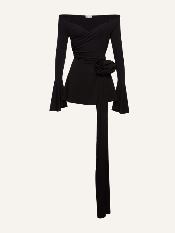 OFF THE SHOULDER BELL SLEEVES MINI DRESS
