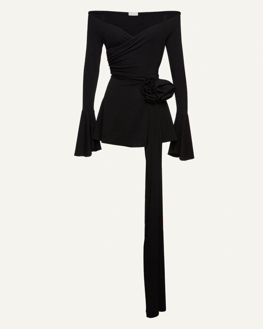 OFF THE SHOULDER BELL SLEEVES MINI DRESS