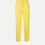 CROPPED LINEN STRAIGHT LEG PANTS