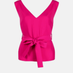 TIED WAIST SLEEVELESS BLOUSE
