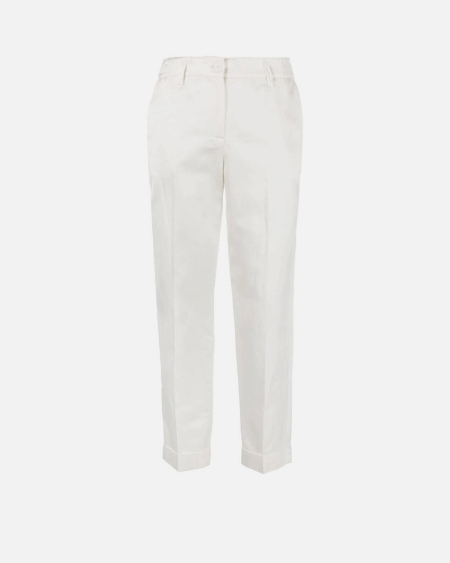 CROPPED LINEN STRAIGHT LEG PANTS