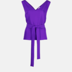 TIED WAIST SLEEVELESS BLOUSE