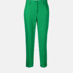 CROPPED LINEN STRAIGHT LEG PANTS