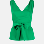 TIED WAIST SLEEVELESS BLOUSE