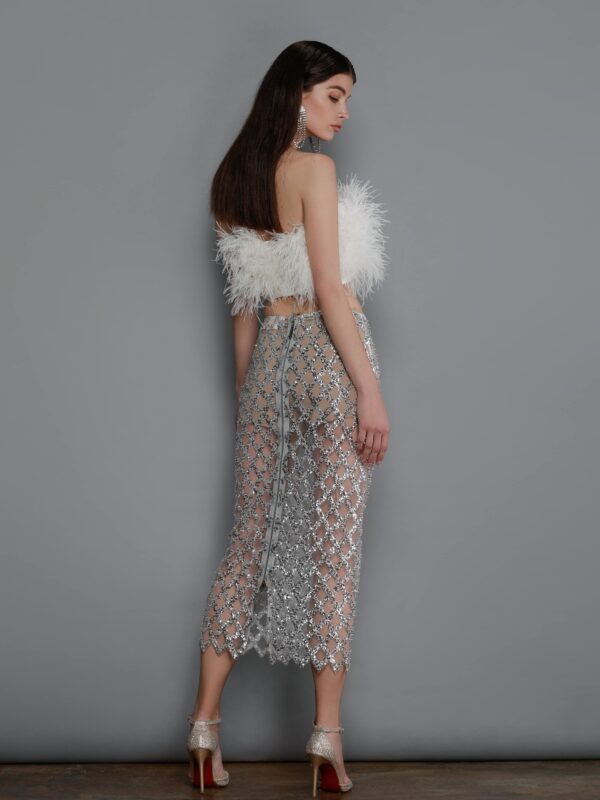 COCO SILVER MIDI SKIRT