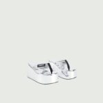 METALLIC BRANDED WEDGE SANDAL