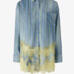 LACED STRIPED DENIM SHIRT