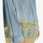 LACED STRIPED DENIM SHIRT