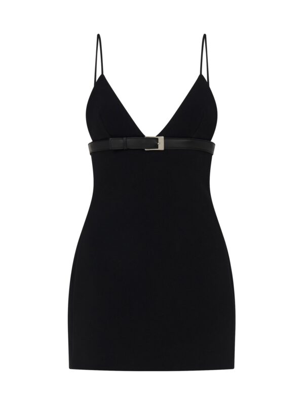 LEATHER STRAP CAMISOLE MINI DRESS
