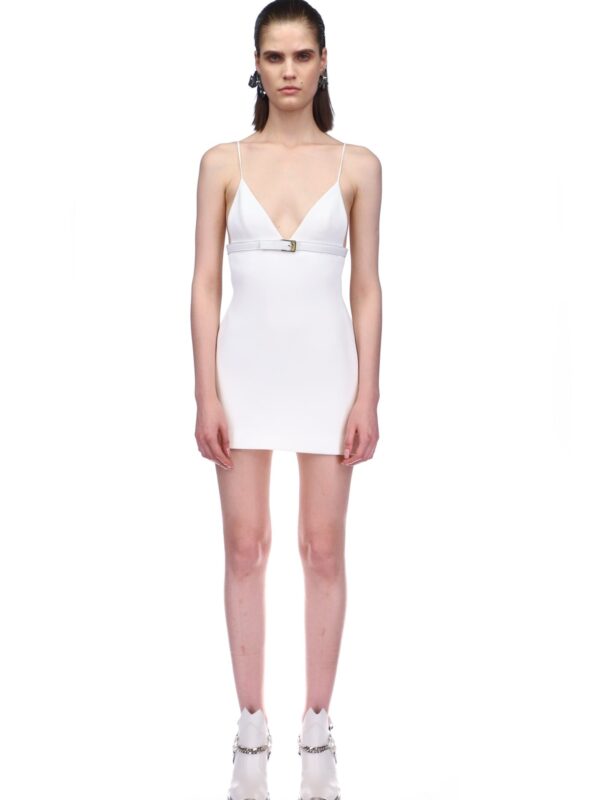 LEATHER STRAP CAMISOLE MINI DRESS