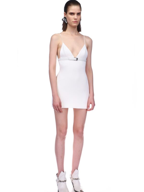 LEATHER STRAP CAMISOLE MINI DRESS