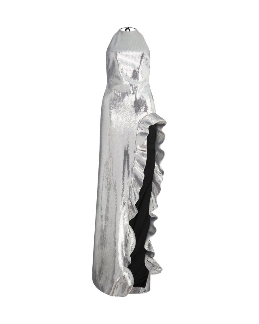 SEQUIN RUFFLE GOWN