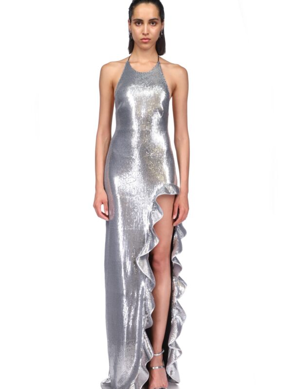 SEQUIN RUFFLE GOWN
