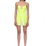 PAILLETTES HEM A-LINE MINI DRESS IN YELLOW
