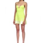 PAILLETTES HEM A-LINE MINI DRESS IN YELLOW