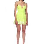 PAILLETTES HEM A-LINE MINI DRESS IN YELLOW