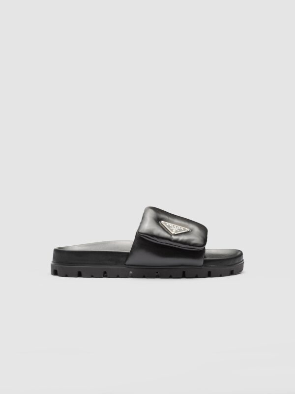 PADDED NAPPA LEATHER SLIDES