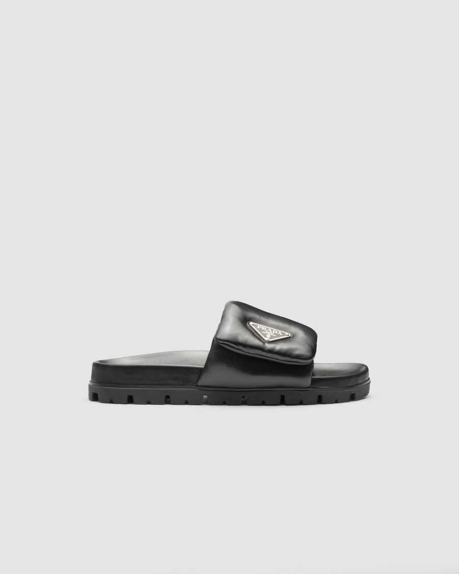 PADDED NAPPA LEATHER SLIDES