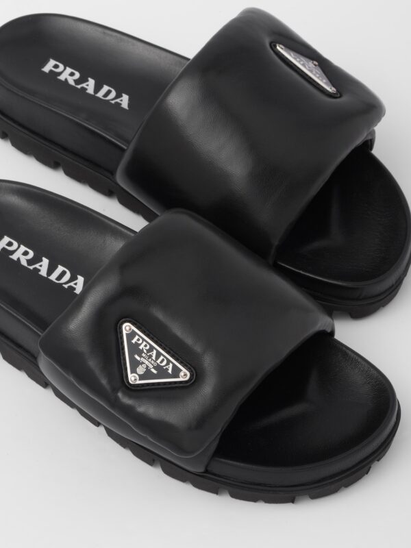PADDED NAPPA LEATHER SLIDES