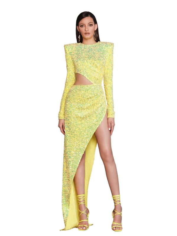 RICKY SEQUIN NEON GOWN
