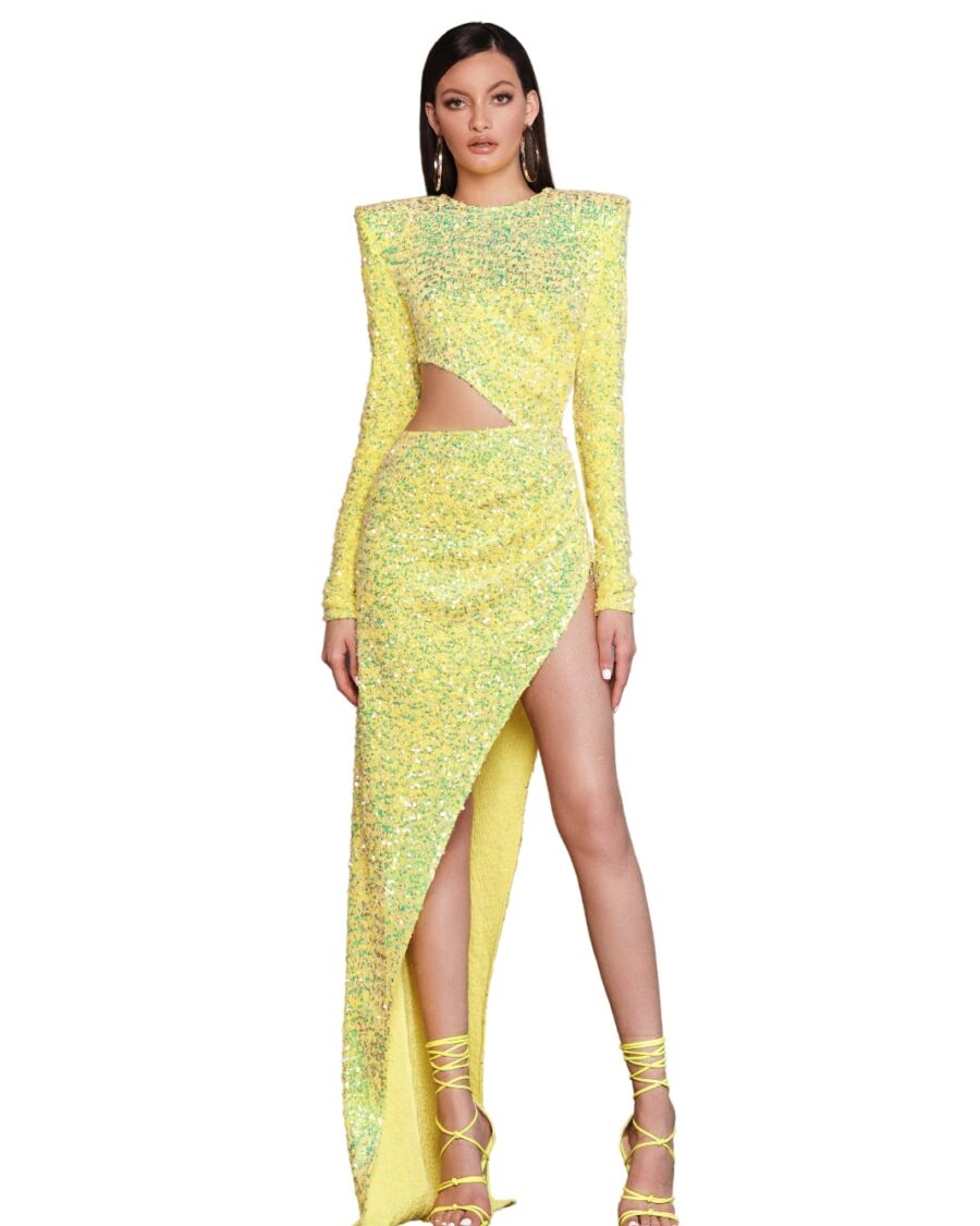 RICKY SEQUIN NEON GOWN