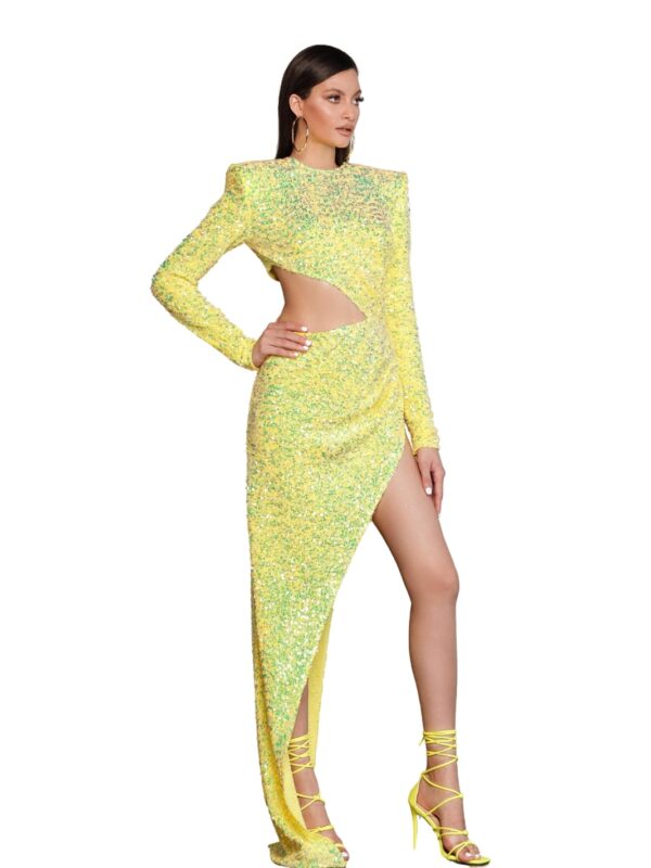RICKY SEQUIN NEON GOWN
