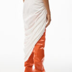 ASYMMETRIC DRAPED SILK SKIRT