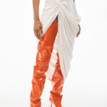 ASYMMETRIC DRAPED SILK SKIRT