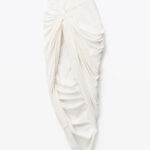 ASYMMETRIC DRAPED SILK SKIRT