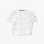 CROPPED LOGO TEE IN CRYSTAL NYLON