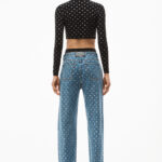 V-NECK CROPPED CRADIGAN IN CRYSTAL NYLON