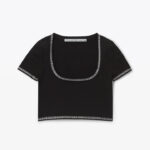 CRYSTAL TRIM SCOOP NECK TOP