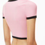 CRYSTAL TRIM SCOOP NECK TOP