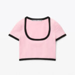 CRYSTAL TRIM SCOOP NECK TOP