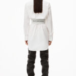 ELASTIC WAIST POPLIN DRESS