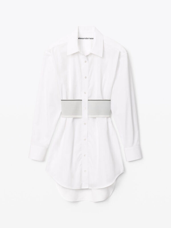 ELASTIC WAIST POPLIN DRESS