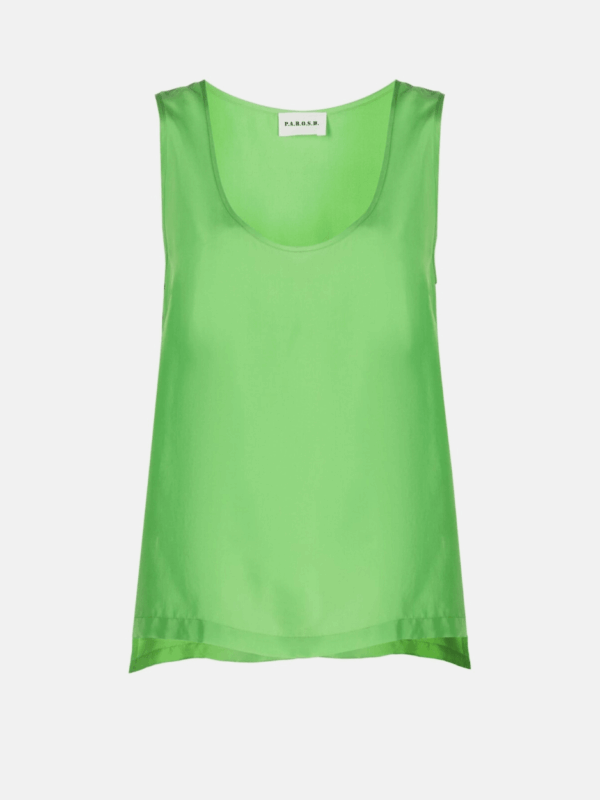 SLEEVELESS SILK TOP