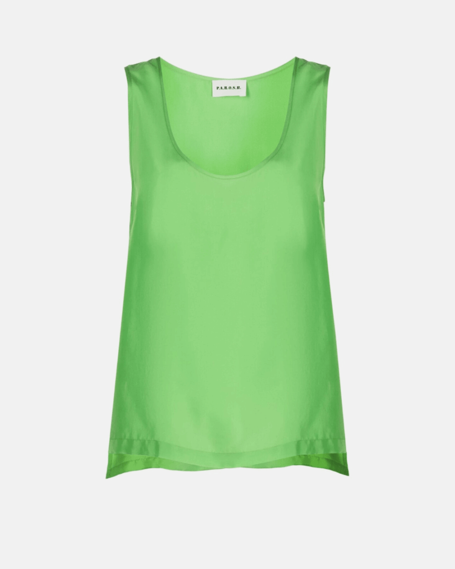 SLEEVELESS SILK TOP