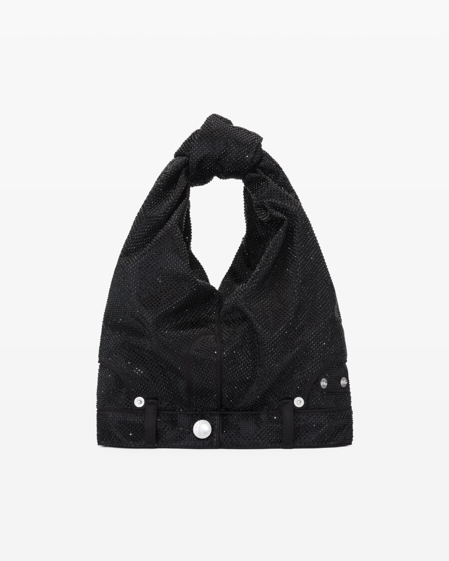 MINI HOBO JEANS BAG IN CRYSTAL SATIN