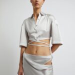 SHORT SLEEVE CROP TIE SHIRT