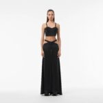 SILK CORSAGE TOP IN BLACK