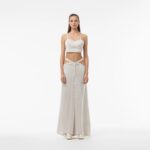 SILK CORSAGE TOP IN MOONBEAM