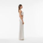 SILK CORSAGE TOP IN MOONBEAM