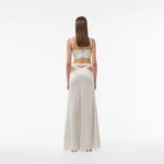 SILK CORSAGE TOP IN MOONBEAM