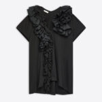 RUFFLED V-NECK TEE