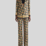 PRINTED JACQUARED TROUSERS