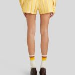 STRIPED SHORTS WITH EMBROIDERED PEGASO