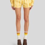 STRIPED SHORTS WITH EMBROIDERED PEGASO